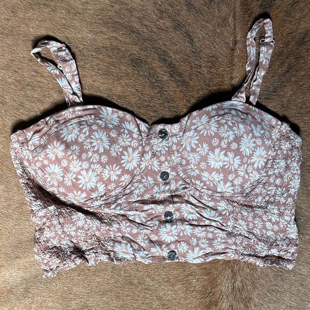 Daisy print crop top XL